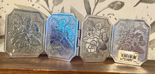 Brighton Tapestry 4-FRM Tri-Fold Folding 4-Photo 4x3 Silver Plated Floral picture