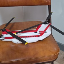  RARE Vintage Boeing Chinook in Red and White Piazzai Helicopter Desk Top Model picture