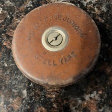 Vintage Lufkin Rule Co Tape Measure 50ft Leather Challenge Junior Steel Tape picture