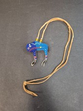 Beaded Blue Buffalo Fetish Amulet picture