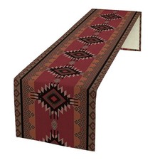 Vintage Aztec Table Runner, Bohemian Southwest Native American Tribal Geometr... picture
