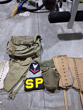 WWII U.S. Military Field Gear Lot – M1936 Musette Bag, Gaiters, Pouches Etc picture