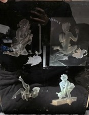 1961 Gil Elvgren Pin-Up Glass Printing Plates Set of 5 Brown & Bigelow RARE picture