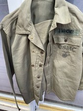 WWII USMC P44 HBT Jacket Fatigue Uniform 1940s Marine Corps Vintage Shirt Combat picture