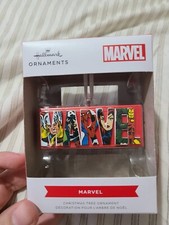Marvel Comics Logo Heroes & Villains Avengers Hallmark Ornament 2022 New In Box picture