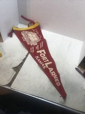 Rare VINTAGE FORT LARNED KANSAS PENNANT Wild Bill Hickok Buffalo Bill Custard picture