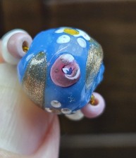 Fancy Rare Floral Antique Venetian Glass Trade Bead African BEADS picture