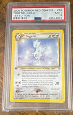 Pokémon Togetic 2000 Neo Genesis Holo 1st Edition #16 PSA 9 English (With Swirl) picture