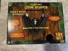 2006 Gemmy Animated Floating Grim Reaper Ghost Scream Face Halloween Tested Work picture