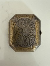 RARE VINTAGE 1920s KARESS WOODWORTH ART NOUVEAU COMPACT with MIRROR picture