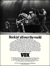 Status Quo band Francis Rossi Richard Parfitt 1982 Vox AC30 guitar amp ad print picture