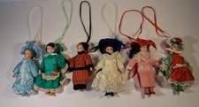 Danbury Mint Ladies of Fashion Christmas Ornament Dolls Lot Of 6 Vintage picture