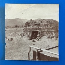 Antique Native American Wikiup Apache Indian Dwelling Desert Photo c1900-1930 picture