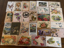 Lot of 25 Vintage Greetings Antique~Postcards with Bird~BIRDS~ in sleeves-s625 picture