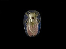 41mm Czech Glass Silver Blue Purple Cicada Button Dichroic Finish picture