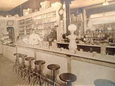 Photograph of Soda Fountain Drugstore Interior c1905 -  Advertising picture