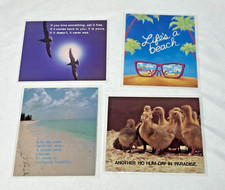 Lot Of 4 Novelty Postcard Russ Coaster Card Inspirational Duck Beach Vintage NOS picture
