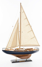 SAILINGSTORY Wooden Sailboat Decor Yacht Model Ship Concordia Navy | Handcraft A picture
