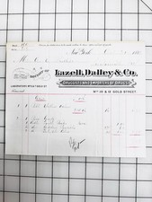 Antique 1885 NYC Druggist Billhead Invoice Lazell Dalley Co Pharmacy Ephemera picture