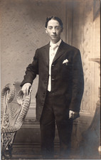 Postcard Real Photo RPPC Young Man in Suit Studio Photo Unposted picture