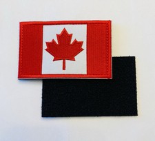 CANADA CANADIAN MAPLE LEAF FLAG HOOK & LOOP EMBROIDERED PATCH**FREE SHIPPING** picture