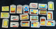 Vtg 1950-1960s Travel Decal Lot (20) NOS Water Slide Suitcase Window Sticker Map picture