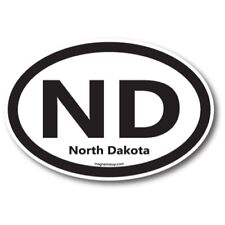 ND North Dakota US State Oval Magnet Decal, 4x6 Inch, Automotive Magnet for Car picture