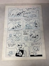 LITTLE ROQUEFORT PERCY original comic art PAUL TERRY'S #105 1953 BEAR COSTUME picture