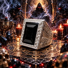 Most Power Queen Succubus Black Stone Ring Aghori Wish Granted picture