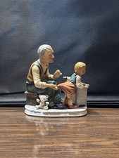 Vintage Japan Porcelain Figurine Tailor Sewing Child's Clothes Hand Painted picture