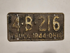 1944 Ohio Truck License Plate Tag All Original # 4-B-216 OH - Vintage - RARE picture