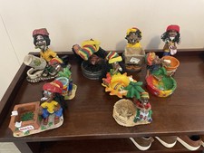 Vintage Rasta Ashtray Lot Reggae Jamaica Colors Smoking Tray Decor Lot of 9 picture
