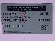 The Who Tommy Ticket 3rd Performance Leicester Square Theatre 1975 picture