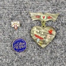 Vintage WWI WWII Military Sweetheart Pins Lot Son In Service Blue Star U.S. picture