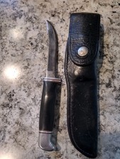 Vintage Buck 118 Fixed Blade Knife One Liner Tang Stamp (1961-1967) w/ Sheath picture