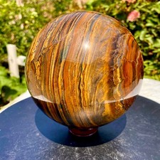 5.8LB Natural Tiger Eye Stone Crystal Ball Quartz Healing Sphere Décor picture