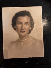 Vintage Hand Colored Portrait Photograph of beautiful society woman Signed  picture