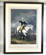 Rare Original Print: General George Washington Receiving a Salute on the Field  picture
