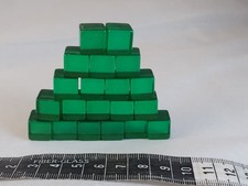 Lot Of 20 Vintage Transparent, 12 mm, Green Bakelite Cubes  picture