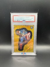 2025 Topps Marvel Comic Book Heroes Captain America Gold Shimmer /24 PSA 9 picture