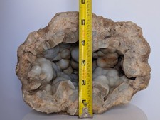 Large Indiana Geode Botryoidal Blue Agate Quartz Chalcedony 4.14 Lb picture