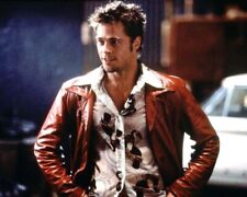 Brad Pitt looks tough in red leather jacket Fight Club 24x30 inch poster picture