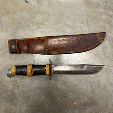 Vintage 1940s hand roped military issued western bolder and co knife picture
