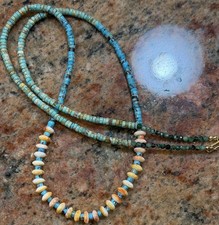 Native American Turquoise Heishi Necklace, Spiny Oyster, Faceted Emeralds picture