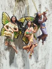 Ashton Drake Spirit of the Butterfly Angel Ornaments 3 Piece, NEW picture