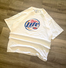 Vintage 1990’s Miller Lite Graphic Tee Jerzees Heavyweight Cotton Shirt Mens XL picture