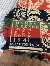 Antique Hand-Woven Jacquard Wool Coverlet Woven By Henry Keener In 1841 In PA. picture