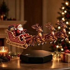 Levitation Sleigh Display Floating Christmas Santa Claus Reindeer Decoration NEW picture