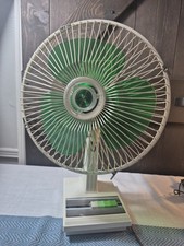 Sears Vintage 1970's Atomic Green 3 Speed Oscillating Fan 564.80171*read* picture