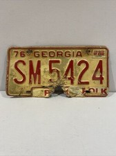 Vintage 1976 Georgia GA Polk County Metal License Plate Tag 6